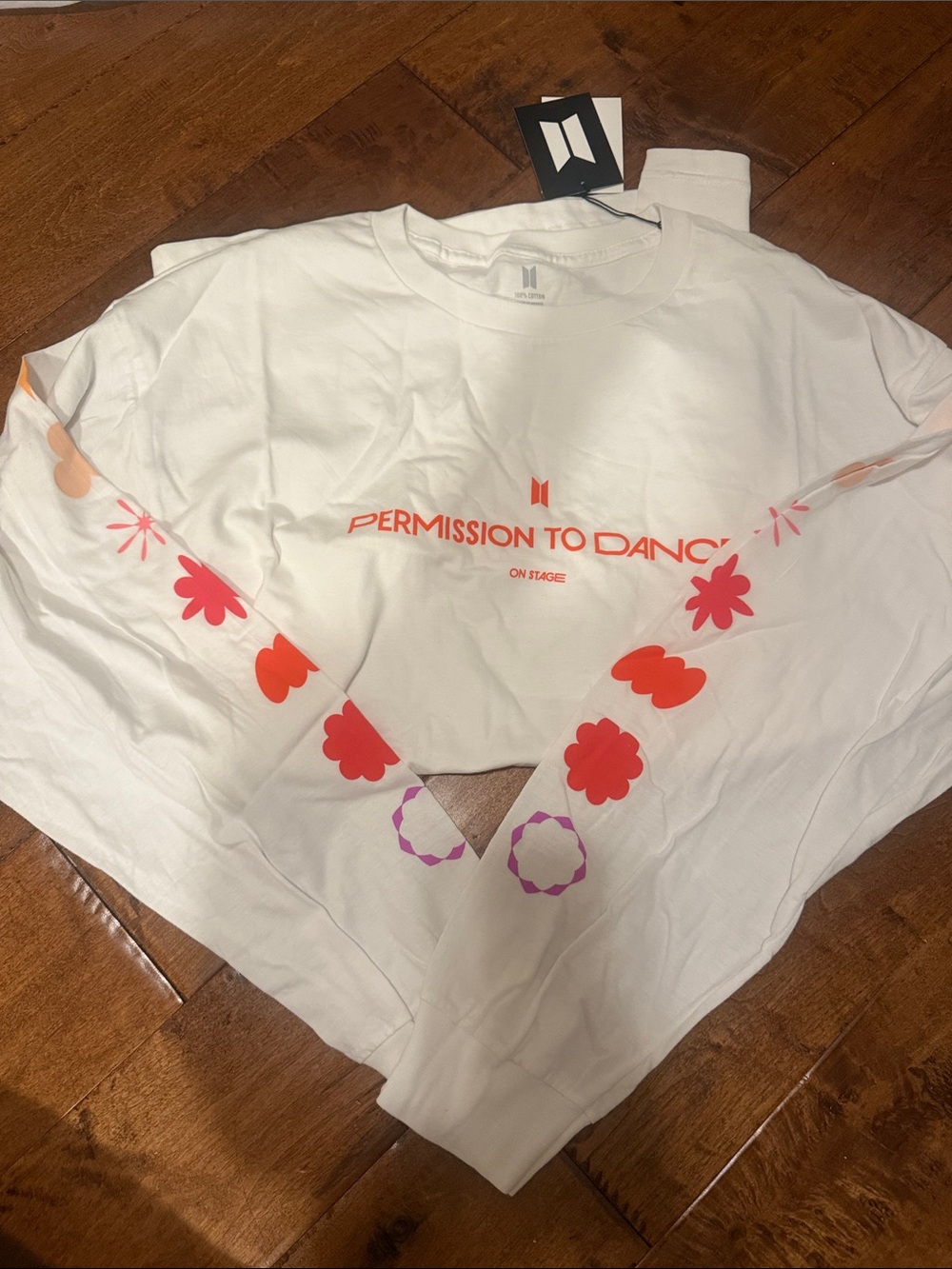BTS Permission to Dance White Graphic Long-Sleeve top